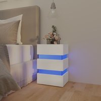 LED-Nachttisch Nachtschrank Sideboard Weiß 45x35x67 cm Holzwerkstoff DE58949 von MAISON CHIC