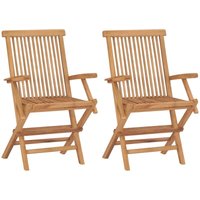 Maison Chic - 2er Set Gartenstühle Gartensessel Klappbare Stühle für Garten Terrasse Balkon Massivholz Teak DE31816 von MAISON CHIC
