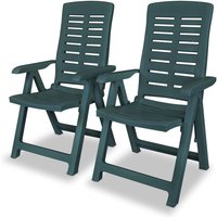 Maison Chic - 2er Set Gartenstühle Gartensessel Verstellbare Stühle für Garten Terrasse Balkon Kunststoff Grün DE37432 von MAISON CHIC