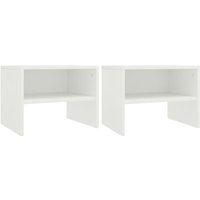 2er-Set Nachttische Nachtschränke Nachtkommoden Beistelltische Weiß 40x30x30 cm Holzwerkstoff FNTDX663711 BonneVie von MAISON CHIC