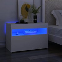Maison Chic - 2er Set Nachttische Nachtschrank Sideboard LED-Leuchten Weiß 60x35x40cm Holzwerkstoff DE55267 von MAISON CHIC