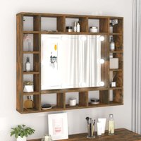 Maison Chic - Spiegelschrank mit LED,Bad Hängeschrank,Wandschrank Räuchereiche 91x15x76,5 cm CCA523589 BonneVie Maison Chic - Spiegelschrank mit LED,Bad Hängeschrank,Wandschrank Räuchereiche 91x15x76,5 cm CCA523589 BonneVie von MAISON CHIC