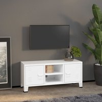 Maison Chic - TV-Schrank TV-Lowboard Fernsehschrank Industrie-Stil Weiß 105x35x42 cm Metall BRYJ478508 BonneVie von MAISON CHIC