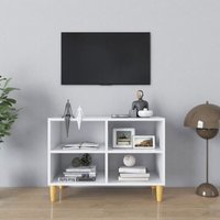 Maison Chic - TV-Schrank TV-Lowboard Fernsehschrank mit Massivholz-Beinen Weiß 69,5x30x50 cm BRYJ630526 BonneVie Maison Chic - TV-Schrank TV-Lowboard Fernsehschrank mit Massivholz-Beinen Weiß 69,5x30x50 cm BRYJ630526 BonneVie von MAISON CHIC