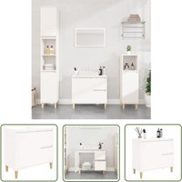 Maison Chic - The Living Store Badschrank Weiß 65x33x60 cm Holzwerkstoff - Badezimmermöbel - Badschrank - Schubladenschrank - Weißer Badschrank von MAISON CHIC