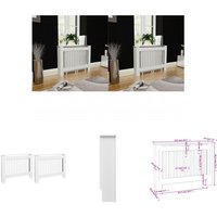 Maison Chic - The Living Store Heizkörperabdeckung 2 Stk. Weiß mdf 112 cm - Heizkörper-Zubehör - Weiß von MAISON CHIC