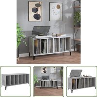 The Living Store Plattenschrank Betongrau 100x38x48 cm Holzwerkstoff - Plattensammlung - Vinylregal - HiFi Möbel - Holzschreibtisch - Sideboard von MAISON CHIC