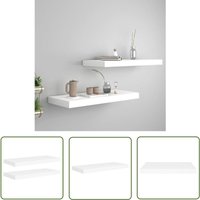 Maison Chic - The Living Store Schwebende Wandregale 2 Stk. Weiß 60x23,5x3,8cm mdf - Schwebendes Regal - Wandregal - Regal Weiß - Wohnraumdeko von MAISON CHIC