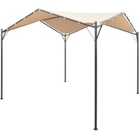 Pavillon Familienzelt Zelt für Camping/Markt/Festival Gartenpavillon Partyzelt Überdachung 4x4 m Stahl Beige XDGN540527 BonneVie von MAISON CHIC