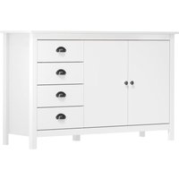 Sideboard Kommode für Wohnzimmer Küche Hill Weiß 130x40x80 cm Massivholz Kiefer DE15998 von MAISON CHIC