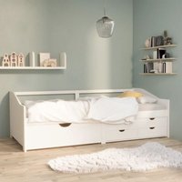 Tagesbett 3-Sitzer Einzelbett Bett für Schlafzimmer mit Schubladen Weiß Kiefernholz 90x200 cm DE51995 Tagesbett 3-Sitzer Einzelbett Bett für Schlafzimmer mit Schubladen Weiß Kiefernholz 90x200 cm DE51995 von MAISON CHIC