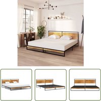 The Living Store Bett Metall 200x200 cm - Metallbett - Doppelbett - Boxspringbetten - Bettrahmen - Schlafzimmermöbel von MAISON CHIC