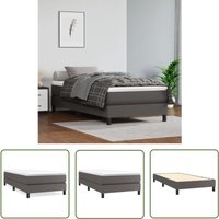 The Living Store Bettgestell Grau 90x190 cm Kunstleder - Bettes Gestell - Schlafzimmer Möbel - Kunstleder Bett - Doppelbett - Boxspring Bettwäsche von MAISON CHIC