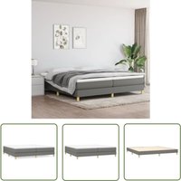 The Living Store Bettgestell ohne Matratze Dunkelgrau 200x200 cm Stoff - Bettes Gestell - Doppelbett - Boxspringbetten - Schlafzimmer Möbel - Grau The Living Store Bettgestell ohne Matratze Dunkelgrau 200x200 cm Stoff - Bettes Gestell - Doppelbett - Boxspringbetten - Schlafzimmer Möbel - Grau von MAISON CHIC