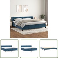 The Living Store Boxspringbett mit Matratze Dunkelblau 200x200 cm Samt - Samtbett - Boxspringbett - Doppelbett - Bettrahmen - Luxusbett The Living Store Boxspringbett mit Matratze Dunkelblau 200x200 cm Samt - Samtbett - Boxspringbett - Doppelbett - Bettrahmen - Luxusbett von MAISON CHIC