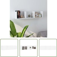 The Living Store CD-Wandregal Weiß 75x18x18 cm Holzwerkstoff - cd Regal - Wandregal - Holzregal - Speicherlösung - Wohnraum Dekoration von MAISON CHIC
