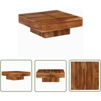 The Living Store Couchtisch 80x80x30 cm Massivholz Akazie - Couchtisch - Wohnzimmertisch - Akzenttisch - Holzmöbel - Akazienholzmöbel von MAISON CHIC