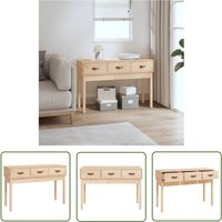 The Living Store Konsolentisch 114x40x75 cm Massivholz Kiefer - Kiefernholzmöbel - Holztisch - Sideboard - Wohnzimmerschrank - Eckschreibtisch von MAISON CHIC