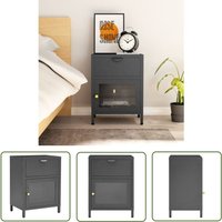 The Living Store Nachttisch Anthrazit 40x30x54,5 cm Stahl und Glas - Nachttisch - Beistelltisch - Wohnzimmer Dekoration - Modernes Design - Anthrazit The Living Store Nachttisch Anthrazit 40x30x54,5 cm Stahl und Glas - Nachttisch - Beistelltisch - Wohnzimmer Dekoration - Modernes Design - Anthrazit von MAISON CHIC