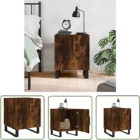 The Living Store Nachttisch Räuchereiche 40x40x50 cm Holzwerkstoff - Nachttisch - Beistelltisch - Wohnzimmermöbel - Holzmöbel - Holzwerkstoff von MAISON CHIC