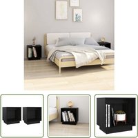 The Living Store Nachttische 2 Stk. Schwarz 40x30x40 cm Massivholz Kiefer - Nachttisch - Massivholzmöbel - Kiefernholz - Schwarzer Nachttisch The Living Store Nachttische 2 Stk. Schwarz 40x30x40 cm Massivholz Kiefer - Nachttisch - Massivholzmöbel - Kiefernholz - Schwarzer Nachttisch von MAISON CHIC