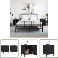 The Living Store Nachttische 2 Stk. Schwarz 40x40x50 cm Holzwerkstoff - Schwarze Nachttische - Holzwerkstoff Nachttisch - Wohnzimmer Dekoration von MAISON CHIC