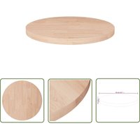 The Living Store Runde Tischplatte Ø50x2,5 cm Unbehandeltes Massivholz Eiche - Runde Tischplatte - Eichenholz Platte - Massivholzt Tischplatte The Living Store Runde Tischplatte Ø50x2,5 cm Unbehandeltes Massivholz Eiche - Runde Tischplatte - Eichenholz Platte - Massivholzt Tischplatte von MAISON CHIC