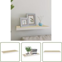 Maison Chic - The Living Store Schweberegal Eichen-Optik und Weiß 60x23,5x3,8 cm mdf - Schweberegal - Wandregal - Regal - Wohnwandregal von MAISON CHIC