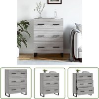 The Living Store Sideboard Grau Sonoma 69,5x34x90 cm Holzwerkstoff - Sideboard - Wohnzimmermöbel - Holzmöbel - Grau - Schublade von MAISON CHIC
