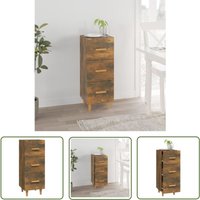 The Living Store Sideboard Räuchereiche 34,5x34x90 cm Holzwerkstoff - Schreibtisch - Wohnzimmermöbel - Sideboard - Regal - Holzmöbel von MAISON CHIC