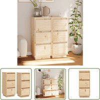 The Living Store Sideboards 2 Stk. 32x34x75 cm Massivholz Kiefer - Massivholzmöbel - Kiefernholz Sideboard - Schreibtischregal - Regal von MAISON CHIC