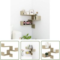 The Living Store Wand-Eckregal Sonoma-Eiche 40x40x50 cm Holzwerkstoff - Eckregal - Wandregal - Holzregal - Deko Regal - Wohnzimmer Möbel The Living Store Wand-Eckregal Sonoma-Eiche 40x40x50 cm Holzwerkstoff - Eckregal - Wandregal - Holzregal - Deko Regal - Wohnzimmer Möbel von MAISON CHIC