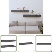 Maison Chic - The Living Store Wandregale 2 Stk. Grau 80x12x9 cm Massivholz Kiefer - Wand Regal - Holzkasten - Deko Regal - Kiefernholzmöbel von MAISON CHIC