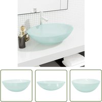 The Living Store Waschbecken Glas 50x37x14 cm Matt - Waschbecken - Glaswaschbecken - Aufsetzwaschbecken - Badezimmeraccessoires - Modernes Design von MAISON CHIC