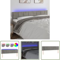 Maison Chic - The Living Store led Kopfteil Hellgrau 180x5x78/88 cm Samt - Samt Kopfteil - Bettkopf - led Beleuchtung - Lesekopfstütze - Himmelbett von MAISON CHIC