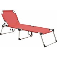 Bonnevie - Extra Hohe Klappbare Senioren-Sonnenliege,Liegestühle,Relaxliege Rot Aluminium NCEIN61828 von BONNEVIE