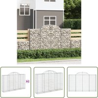 Jinlefu - The Living Store Gabionen mit Hochbogen 2 Stk. 200x30x120/140cm Verzinktes Eisen - Gabionen - Gartendeko - Gartenzubehör - Zaun Jinlefu - The Living Store Gabionen mit Hochbogen 2 Stk. 200x30x120/140cm Verzinktes Eisen - Gabionen - Gartendeko - Gartenzubehör - Zaun von JINLEFU