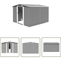 Maison Exclusive - The Living Store Gartenhaus 257x298x178 cm Metall Grau - Gartenschuppen - Werkzeuglager - Metallschuppen - Außenaufbewahrung von MAISON EXCLUSIVE