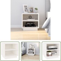 The Living Store Nachttisch Weiß 40x34x40 cm Massivholz Kiefer - Nachttisch - Weißer Nachttisch - Massiver Holznächttisch - Kiefernnichttisch von MAISON EXCLUSIVE