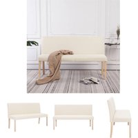 Maison Exclusive - The Living Store Sitzbank 139,5 cm Cremeweiß Polyester - Truhen- & Flurbänke - Creme von MAISON EXCLUSIVE