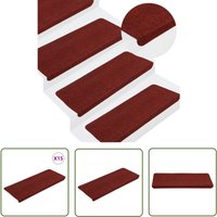 Maison Exclusive - The Living Store Stufenmatten Selbstklebend 15 Stk. 65x24,5x3,5 cm Rot - Treppenmatte - Treppenschutz - Rutschfest - Selbstklebend von MAISON EXCLUSIVE