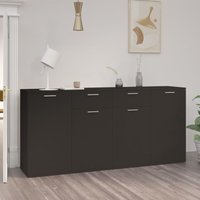 Sideboard Schwarz 160x36x75 cm Spanplatte von LONGZIMING