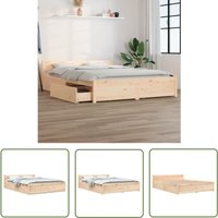 Maison Exclusive - The Living Store Bett mit Schubladen 140x200 cm - Holzbett - Kiefernholzbett - Doppelbett - Boxspringbetten - Bettgestell von MAISON EXCLUSIVE