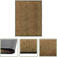 The Living Store Fußmatte Waschbar Braun 90x120 cm - Innenfußmatte - Außenfußmatte - Türmatte - Waschebene - Anti-rutsch von MAISON EXCLUSIVE