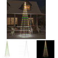 The Living Store LED-Weihnachtsbaum für Fahnenmast Mehrfarbig 732 LEDs 500 cm - Weihnachtsbeleuchtung von MAISON EXCLUSIVE