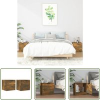 The Living Store Nachttische 2 Stk. Räuchereiche 40x39x40 cm - Nachttisch - Wohnzimmer - Möbel - Holzmöbel - Holzwerkstoff von MAISON EXCLUSIVE