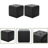 The Living Store Pouf 2 Stk. Schwarz 30x30x30 cm Kunstleder - Schwarzer Sitzsack - Schwarzer Pouf - Fußhocker Set - Bequeme Sitzgelegenheit The Living Store Pouf 2 Stk. Schwarz 30x30x30 cm Kunstleder - Schwarzer Sitzsack - Schwarzer Pouf - Fußhocker Set - Bequeme Sitzgelegenheit von MAISON EXCLUSIVE