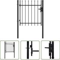 The Living Store Zauntor Einzelflügel mit Speerspitzen Stahl 1 x 1 m Schwarz - Gartentor - Metalltor - Stahltür - Zaunteil - Einfahrtstor The Living Store Zauntor Einzelflügel mit Speerspitzen Stahl 1 x 1 m Schwarz - Gartentor - Metalltor - Stahltür - Zaunteil - Einfahrtstor von MAISON EXCLUSIVE