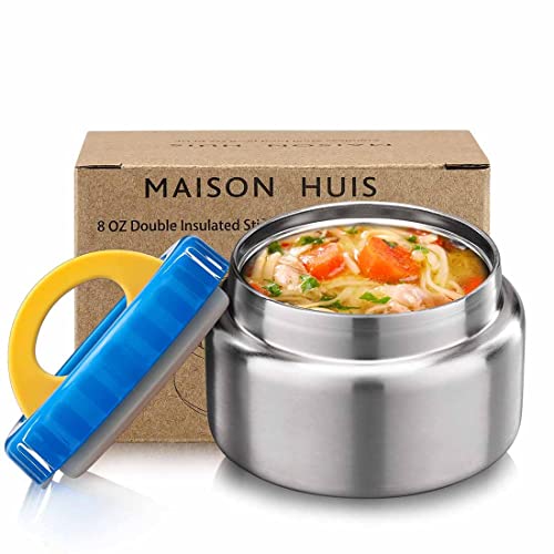 MAISON HUIS 227 ml Suppen-Thermoskanne mit breiter Öffnung, vakuumisoliert, auslaufsicher, Edelstahl, Thermoskanne für heiße und kalte Lebensmittel, Kinder, Suppenbehälter für Schule, Reisen (blau) MAISON HUIS 227 ml Suppen-Thermoskanne mit breiter Öffnung, vakuumisoliert, auslaufsicher, Edelstahl, Thermoskanne für heiße und kalte Lebensmittel, Kinder, Suppenbehälter für Schule, Reisen (blau) von MAISON HUIS