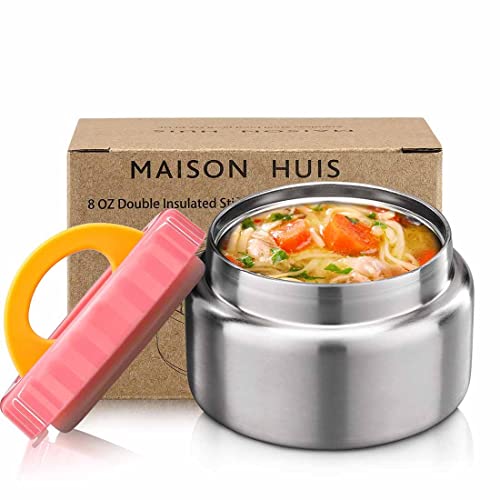 MAISON HUIS 8oz Double Wall Vacuum Stainless Steel Soup Thermos(Leicht Rosa) von MAISON HUIS